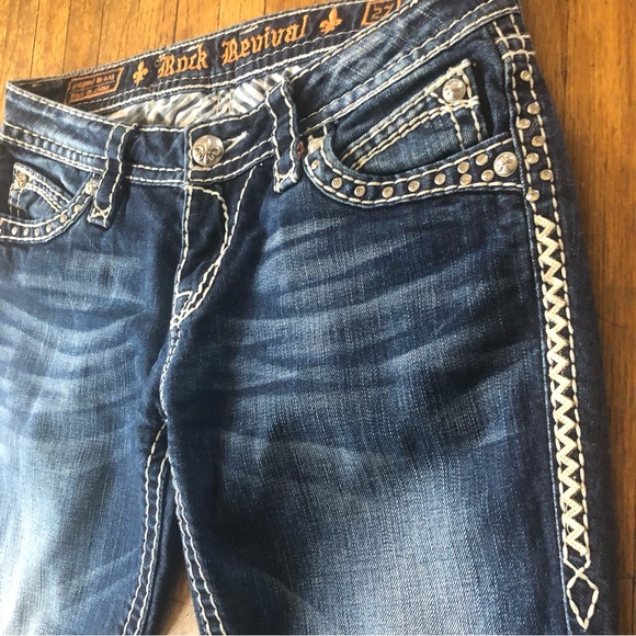 Rock Revival Elaina Boot Dark Wash Bootcut Jeans. Size 27 - Picture 15 of 16